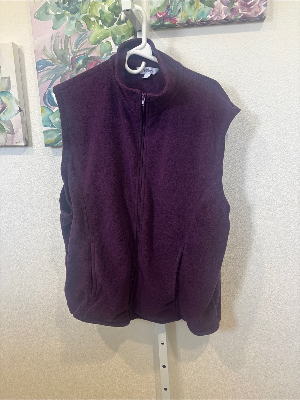 Indigo Men's Plum Full-Zip Fleece Vest